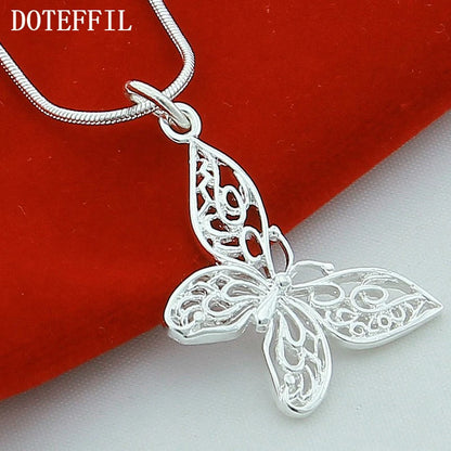 DOTEFFIL – collier avec pendentif papillon en argent Sterling 925, chaîne serpent de 18/20/22/24/28/30 pouces pour femmes, bijoux de fiançailles et de mariage