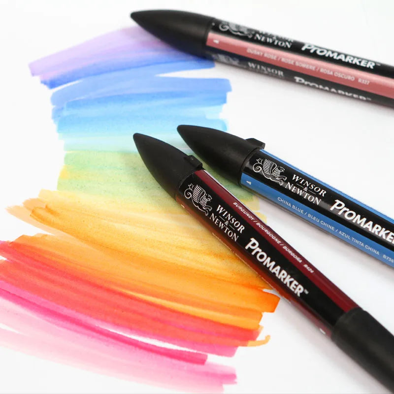 Winsor & Newton ProMarker Stylos marqueurs graphiques à double pointe Stylos de conception professionnelle Rouge et OrangeTone