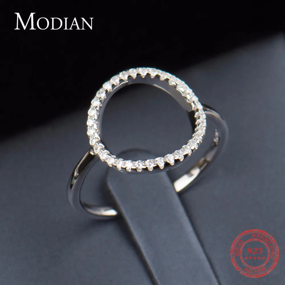Bague en argent sterling 925 anneau blanc et rose en cercle brillant, zircon, cubique, solide