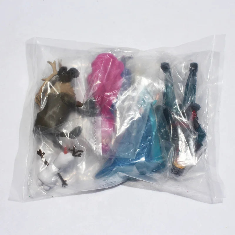 Figurines en PVC à l'effigie des personnages de la Reine des Neiges, les princesses Anna, Elsa, Kristoff, Sven, OlPG, idéal comme cadeau d'anniversaire, lot de 5 pièces