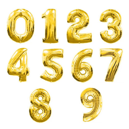 32 pouces grand or argent numéro feuille ballons chiffres ballons à air fête d'anniversaire mariage décor Air ballons événement fête fournitures