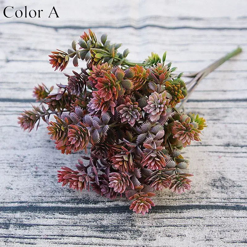 Plantes succulentes en plastique feuilles de chute artificielles flores bricolage succulentes artificielles décoration de mariage plante fausses fleurs couronne