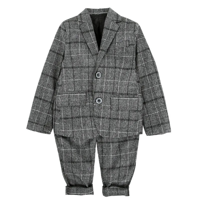 Robe d'uniforme scolaire pour garçons, olympiques d'anniversaire formels pour mariages, pantalons blazer, ensembles de vêtements pour enfants, fête de gentleman, 2 pièces, F64