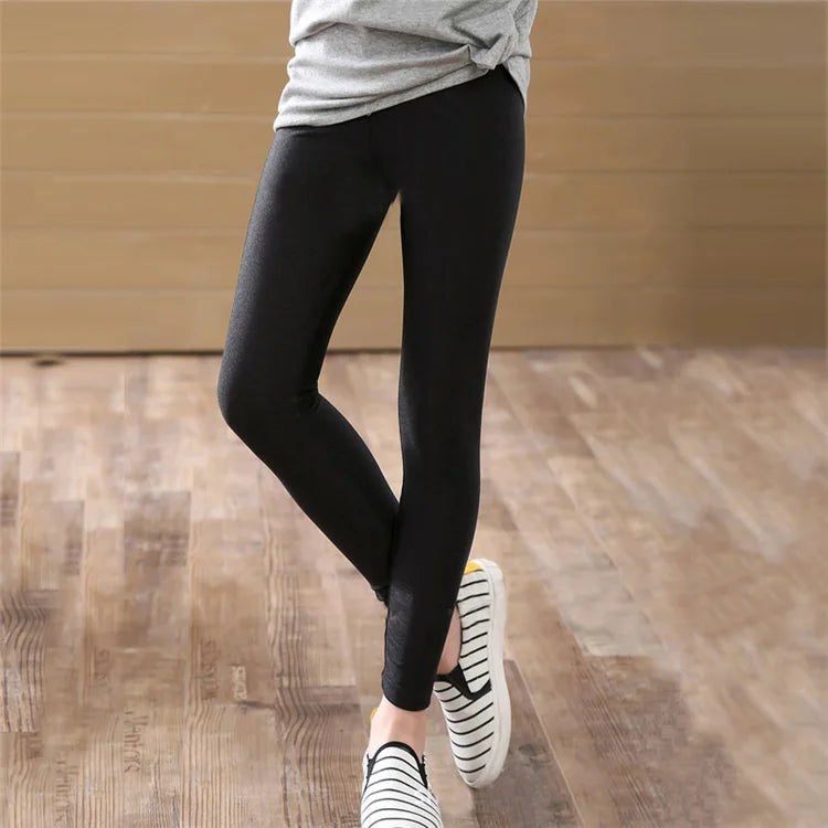 Pantalons longs slim pour filles de 2 à 14 ans, brillants, noirs, blancs, roses, bas pour enfants, Leggings élastiques assortis avec tout