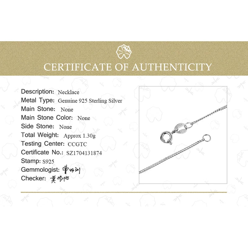 Lotus Fun – collier en argent Sterling 925 véritable, bijoux fins, or 18 carats, chaîne classique facile à assortir, sans pendentif,