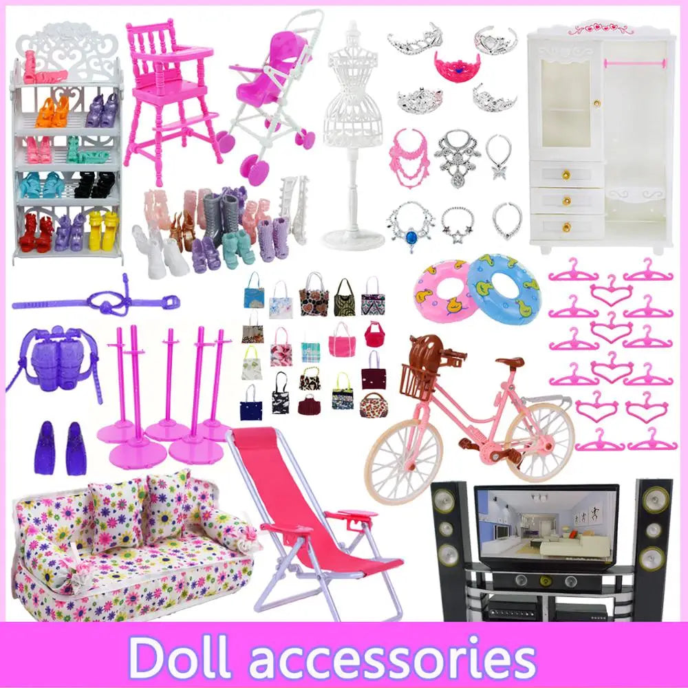 Mélanger des meubles de poupée mignons, cintres pour jouets, TV, canapé, chaussures, accessoires pour maison de poupée, jouets pour bébé, DIY, 1/6