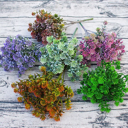 28 têtes plantes succulentes artificielles automne fausses feuilles plantes succulentes en plastique herbe de Lotus pour décoration de jardin de mariage A5029