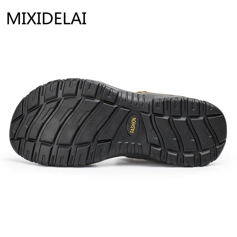 Nouvelle mode été loisirs hommes chaussures sandales de plage de haute qualité sandales en cuir véritable doux grande taille sandales pour hommes taille 38-48