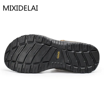 Nouvelle mode été loisirs hommes chaussures sandales de plage de haute qualité sandales en cuir véritable doux grande taille sandales pour hommes taille 38-48