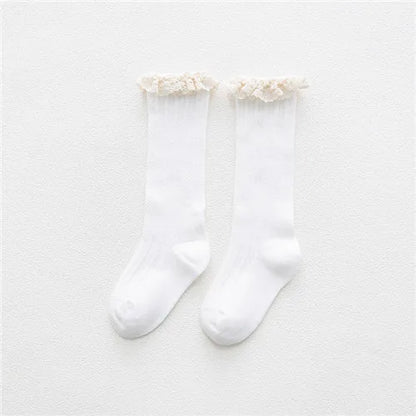 Chaussettes montantes en coton avec dentelle pour enfants, jambières à volants, trucs bon marché, princesse, enfants, filles, bébé, livraison gratuite