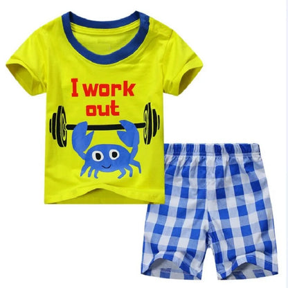 Ensemble de Vêtements 100% Coton pour Bébé Garçon de 2, 3, 4, 5, 6, 7 Ans, T-shirt et Pantalon en Forme de Crocodile Vert