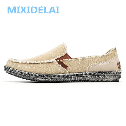 MIXIDELAI chaussures en toile classiques hommes 2025 chaussures paresseuses bleu gris vert toile mocassin hommes sans lacet mocassins lavé denim chaussures plates décontractées