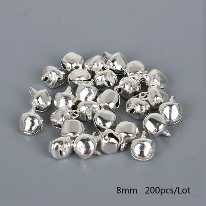 Cloches en fer pour perles argentées en vrac, 50 à 300 pièces/lot, fournitures de fête de Festival, décoration de noël, cadeau, accessoires artisanaux DIY
