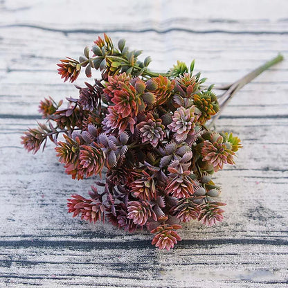28 têtes plantes succulentes artificielles automne fausses feuilles plantes succulentes en plastique herbe de Lotus pour décoration de jardin de mariage A5029