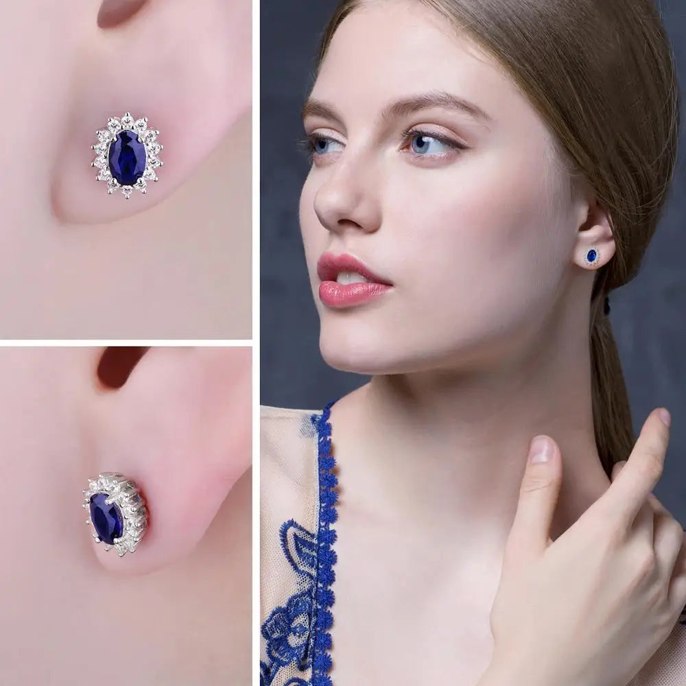 JewelryPalace – boucles d'oreilles en argent Sterling 925, saphir bleu, rubis, améthyste naturelle, grenat, péridot, topaze,