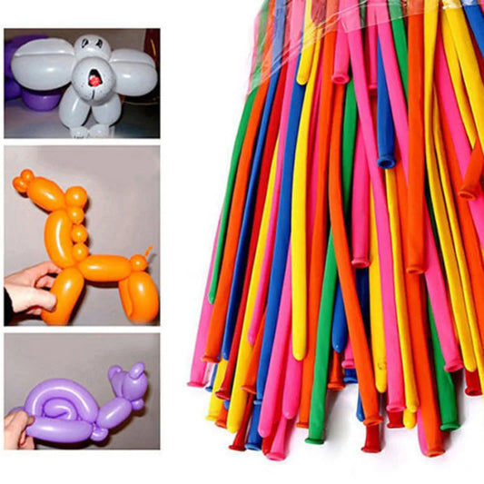 Ballons en Latex pour enfants, 100 pièces/lot, différents coloris, 16cm/26cm, décoration de fête d'anniversaire, mariage, jouets longs assortis