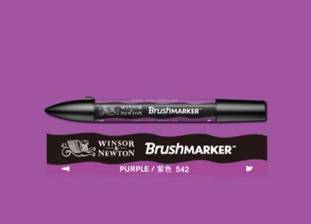 Winsor & Newton-Pinceau pinceau à base de dc, séchage rapide, stylos d'art à double pointe, tons noir, gris, rose, violet