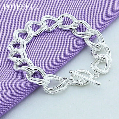 DOTEFFIL-Bague lisse en argent regardé 925 pour homme et femme,