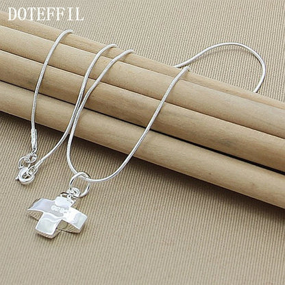DOTEFFIL – collier avec pendentif croix en argent Sterling 925, chaîne serpent de 16 à 30 pouces pour femmes et hommes, bijoux de fête de fiançailles et de mariage