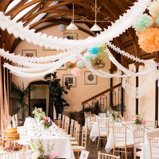 Guirlandes en papier Everver, quatre cuir chevelu, 3.6m, fournitures artisanales, décoration de la maison, fête de mariage, banderole, réception-cadeau pour bébé, pâques