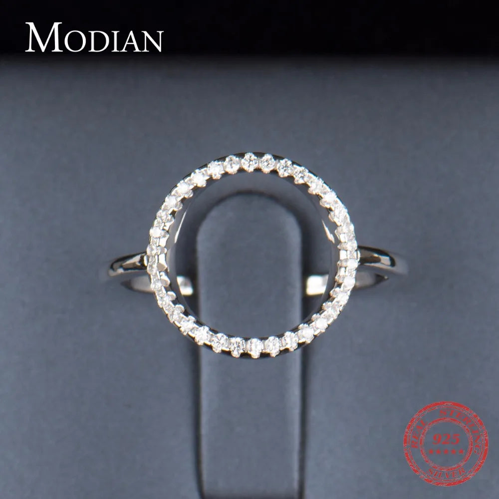 Bague en argent sterling 925 anneau blanc et rose en cercle brillant, zircon, cubique, solide
