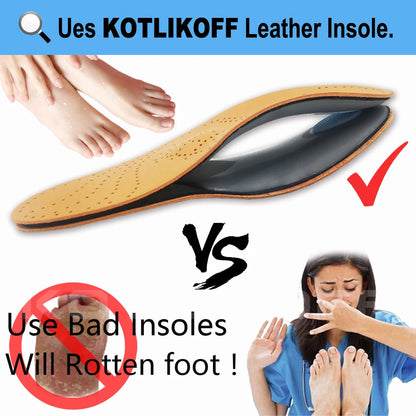 KOTLIKOFF-Semelles orthopédiques en cuir pour hommes et femmes, l'offre elles intérieures en silicone, support d'arc de pied plat, 25mm, 4WD, haute qualité