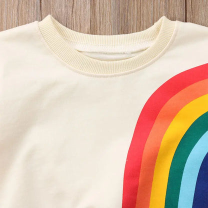 T-shirt à pampilles arc-en-ciel pour bébés filles, pull coloré, cardigan décontracté, chaud, vêtements en Y, tout neuf, 2020