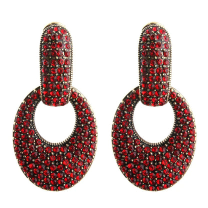 NeeFu WoFu goutte strass boucles d'oreilles cristal grande boucle d'oreille balancent ovale en alliage de Zinc grande longue Brinco oreille Oorbellen bijoux de mode