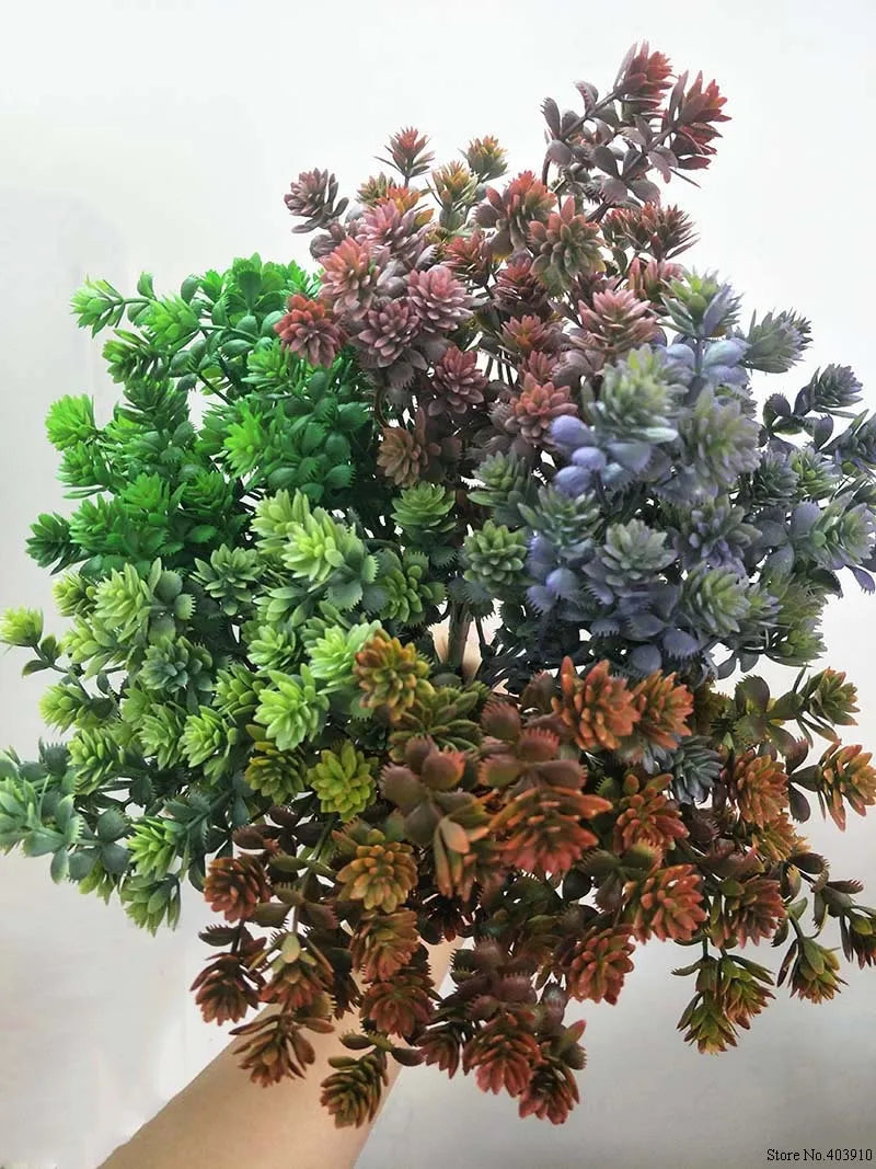 Plantes succulentes en plastique feuilles de chute artificielles flores bricolage succulentes artificielles décoration de mariage plante fausses fleurs couronne