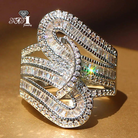 YaYI – bagues de fiançailles et de mariage, bijoux fins, pierres précieuses de qualité supérieure, Moissanite, zircone cubique, couleur argent, cadeaux
