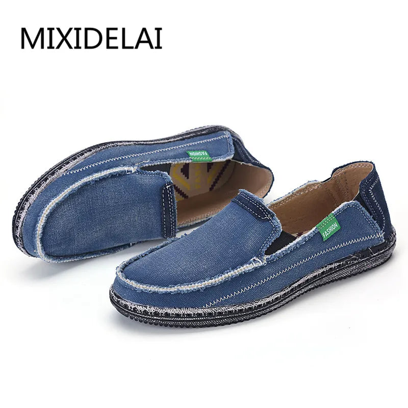 Mocassins en Jean Respirants pour Homme, Chaussures Décontractées de Haute Qualité, en Toile, à Enfiler, à la Mode, à Bas Prix, Nouvelle Collection