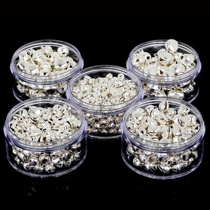 Cloches en fer pour perles argentées en vrac, 50 à 300 pièces/lot, fournitures de fête de Festival, décoration de noël, cadeau, accessoires artisanaux DIY