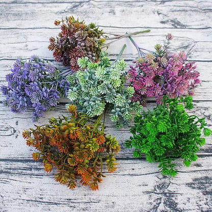 Plantes succulentes en plastique feuilles de chute artificielles flores bricolage succulentes artificielles décoration de mariage plante fausses fleurs couronne