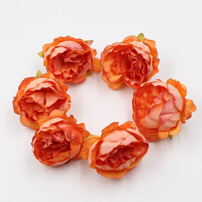 Têtes de pivoine artificielles en soie, 5 pièces, 5cm, fleurs artificielles, décoration de mariage, maison, couronne, Scrapbook, boîte-cadeau, fleur, artisanat fait à la main