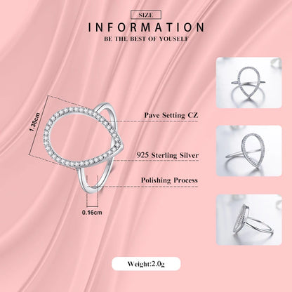 Modian – bague de fiançailles classique en forme de goutte d'eau, bijoux étincelants, bagues en argent Sterling 100% 925 pour femmes, nouvelle mode Instagram
