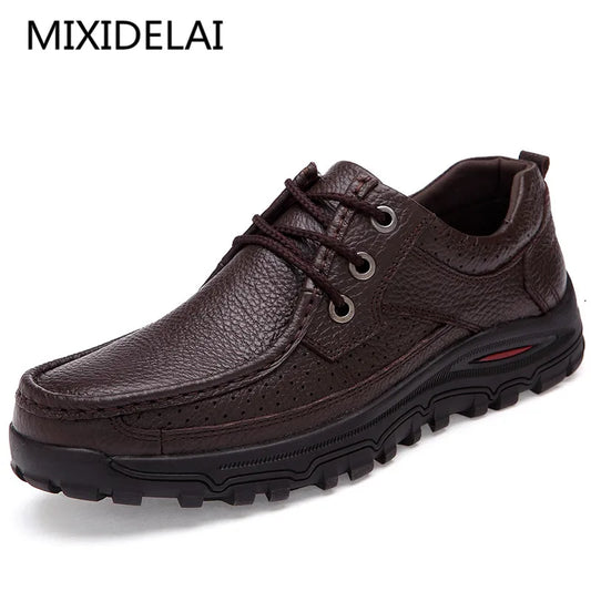 MIXIDELAI marque hommes chaussures à la main de haute qualité en cuir véritable chaussures sans lacet confort homme d'affaires chaussures décontractées grande taille 47 48
