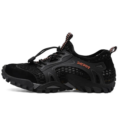 Baskets en cuir Élpour hommes, chaussures de marche, patchwork respirant, maille décontractée, extérieur, printemps, été, grande taille, 2024