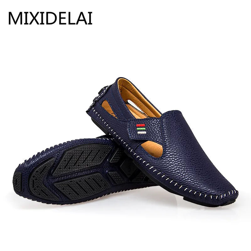 MIXIDELAI mode mocassins pour hommes mocassins été marche chaussures décontractées respirantes hommes crochet et boucle conduite bateaux hommes chaussures plates
