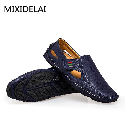 MIXIDELAI mode mocassins pour hommes mocassins été marche chaussures décontractées respirantes hommes crochet et boucle conduite bateaux hommes chaussures plates