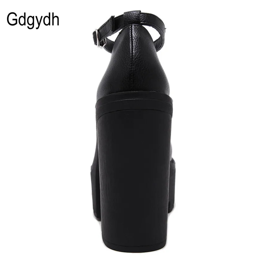 Gdgydh-Chaussures décontractées à talons hauts, sexy ruslana korshunova, escarpins à plateforme, Mary Janes, noir et blanc, taille 42, printemps et automne