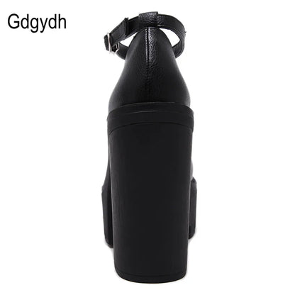 Gdgydh-Chaussures décontractées à talons hauts, sexy ruslana korshunova, escarpins à plateforme, Mary Janes, noir et blanc, taille 42, printemps et automne