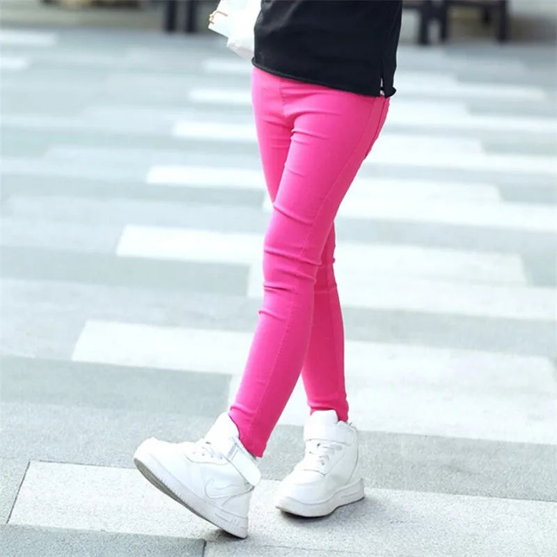 Leggings crayon slim pour filles, pantalons élastiques pour enfants, vêtements décontractés FJGirls, printemps, été, automne
