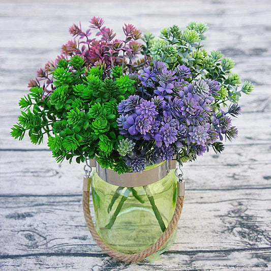 28 têtes plantes succulentes artificielles automne fausses feuilles plantes succulentes en plastique herbe de Lotus pour décoration de jardin de mariage A5029