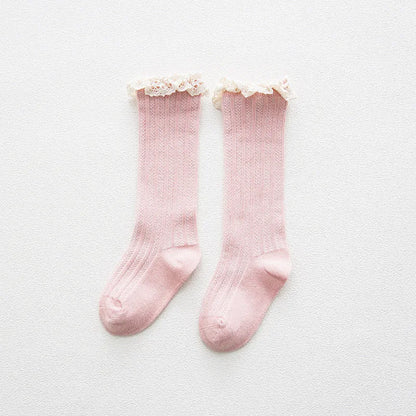 Chaussettes montantes en coton avec dentelle pour enfants, jambières à volants, trucs bon marché, princesse, enfants, filles, bébé, livraison gratuite