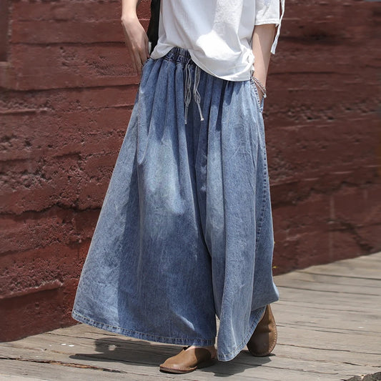 Jean en denim à taille élastique pour femme, pantalon décontracté, couleur unie, vintage, nouvelle collection 2022