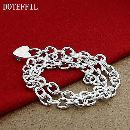 DOTEFFIL – collier avec pendentif en forme de cœur en argent Sterling 925, chaîne de 18 pouces pour femmes, bijoux de fiançailles et de mariage à la mode