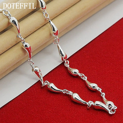DOTEFFIL 925 en argent Sterling goutte d'eau pendentif collier pour femme 18 pouces chaîne bijoux de fiançailles de mariage
