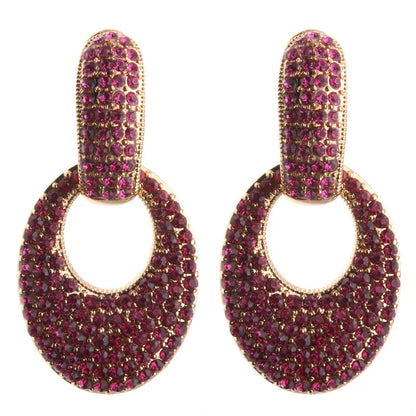 NeeFu WoFu goutte strass boucles d'oreilles cristal grande boucle d'oreille balancent ovale en alliage de Zinc grande longue Brinco oreille Oorbellen bijoux de mode