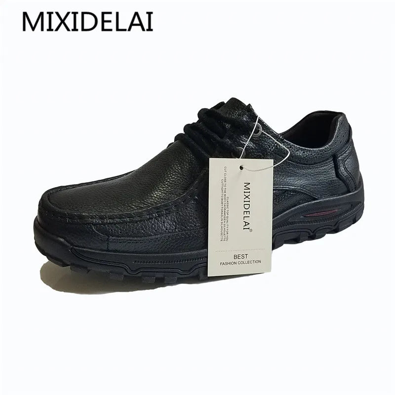 MIXIDELAI marque hommes chaussures à la main de haute qualité en cuir véritable chaussures sans lacet confort homme d'affaires chaussures décontractées grande taille 47 48