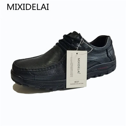MIXIDELAI marque hommes chaussures à la main de haute qualité en cuir véritable chaussures sans lacet confort homme d'affaires chaussures décontractées grande taille 47 48